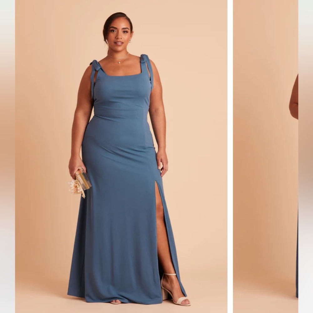 New NWT Birdy Grey “Alex” Convertible Crepe Gown Maxi Dress Twilight Sleeveless - Picture 4 of 13